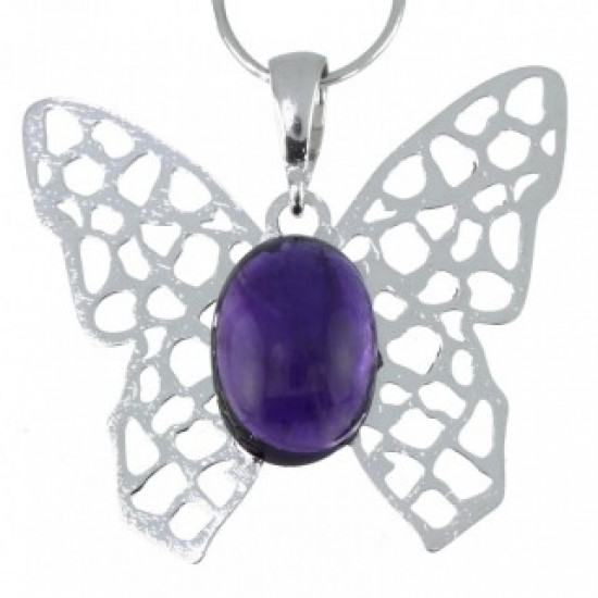 Sterling Silver Amethyst Pendant P34-08