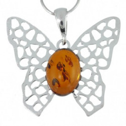 Sterling Silver Amber Pendant P34-08