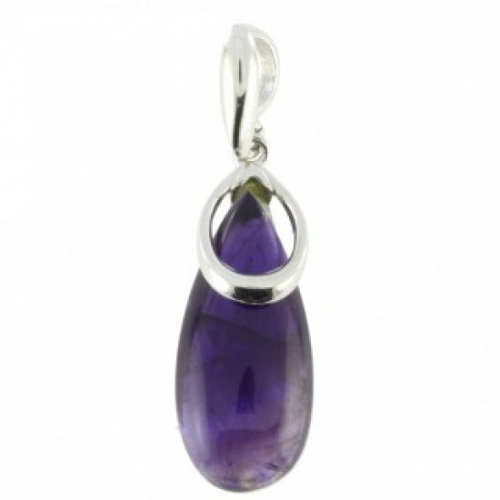 Sterling Silver Amethyst Pendant P38-02