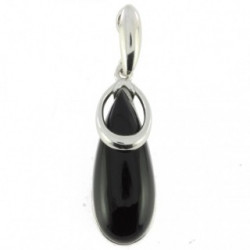 Sterling Silver Black Onyx Pendant P38-02