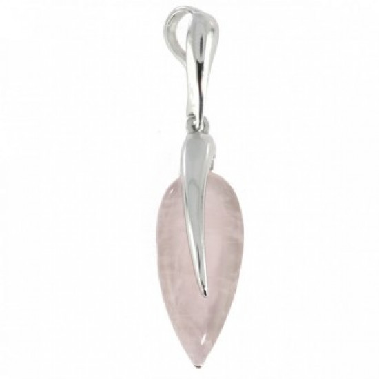 Sterling Silver Rose Quartz Pendant