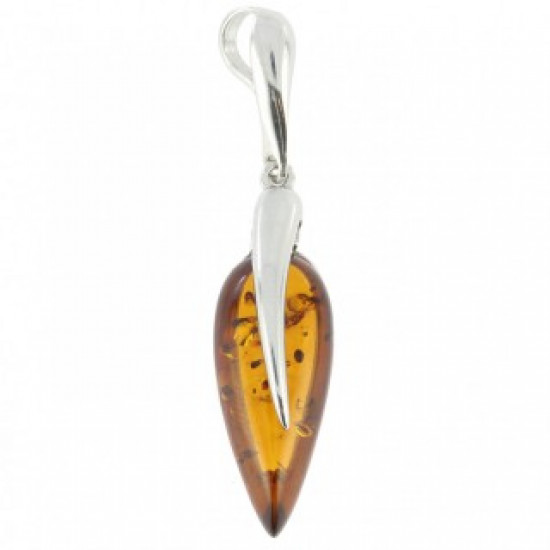Sterling Silver Amber Pendant P38-03