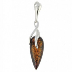 Sterling Silver Amber Pendant P38-04