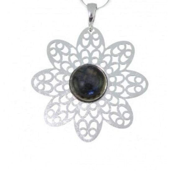 Sterling Silver Labradorite Pendant P42-02
