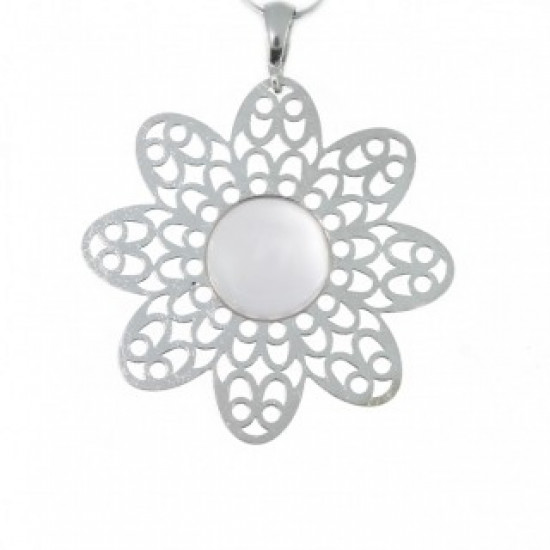 Sterling Silver Rose Quartz Pendant