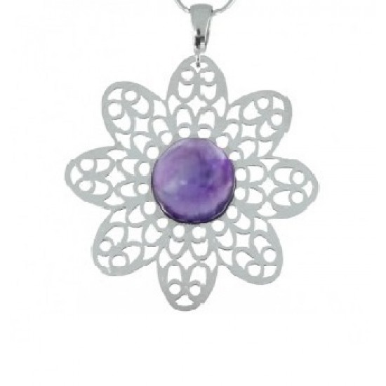 Sterling Silver Amethyst Pendant P42-02 Sterling Silver Amethyst Pendant P42-02