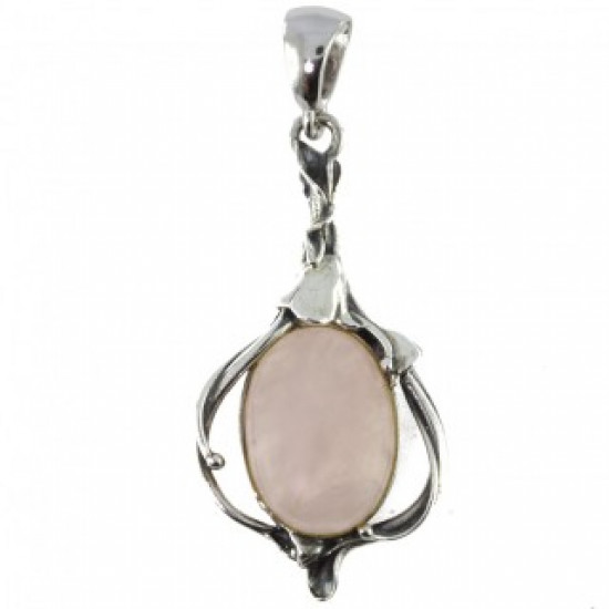Sterling Silver Rose Quartz Pendant
