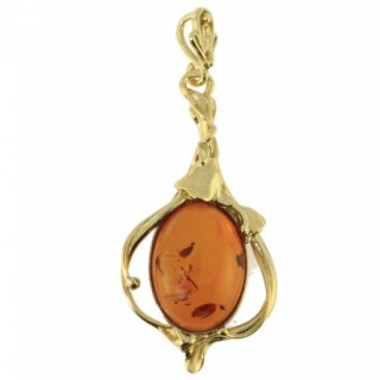Vermeil Amber Pendant