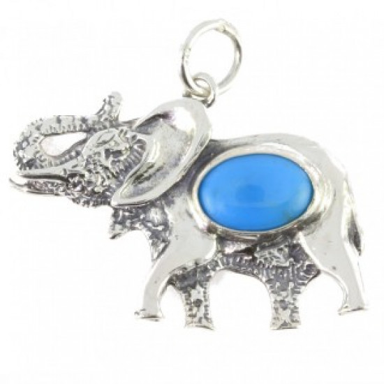 pendentif P50-04 turquoise elephant