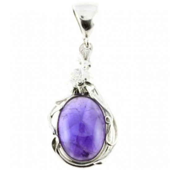 Sterling Silver Amethyst Pendant P54-01