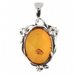 Sterling Silver Amber Pendant P58-01