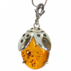 Sterling Silver Amber Pendant P58-01