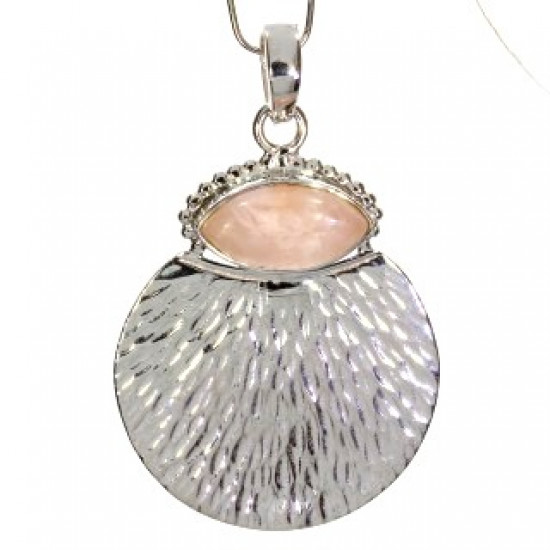 Sterling Silver Rose Quartz Pendant