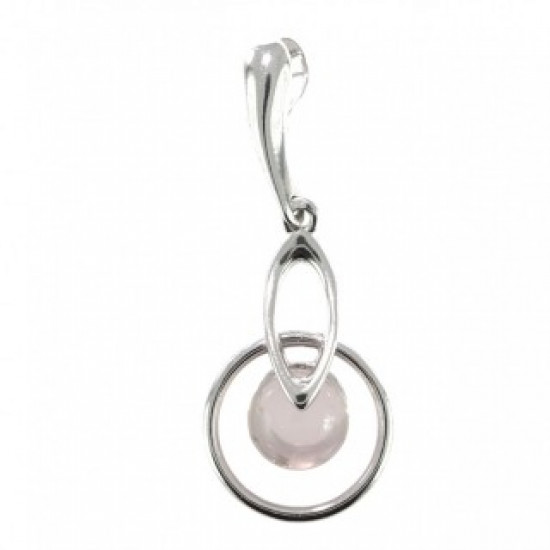 Sterling Silver Rose Quartz Pendant