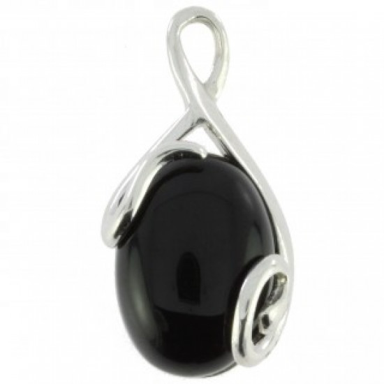 Sterling Silver Black Onyx Pendant P26-08