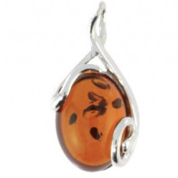 Sterling Silver Amber Pendant P26-08