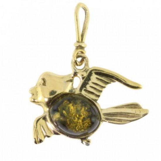 Vermeil Amber Pendant