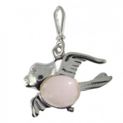 Sterling Silver Rose Quartz Pendant