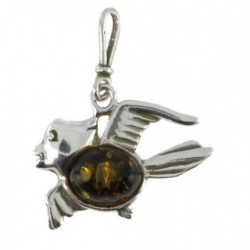 Sterling Silver Amber Pendant P26-10
