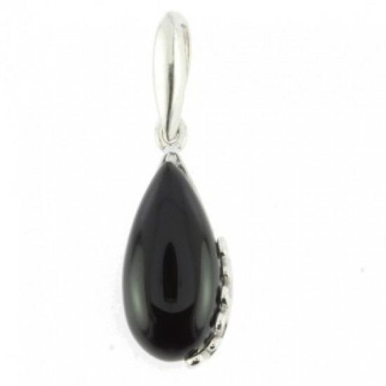 Sterling Silver Black Onyx Pendant P26-15