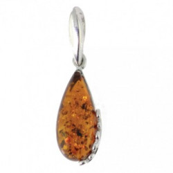 Sterling Silver Amber Pendant P26-15