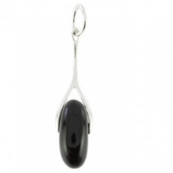 Sterling Silver Black Onyx Pendant P26-16