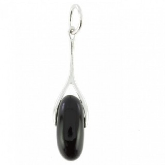 Sterling Silver Black Onyx Pendant P26-16