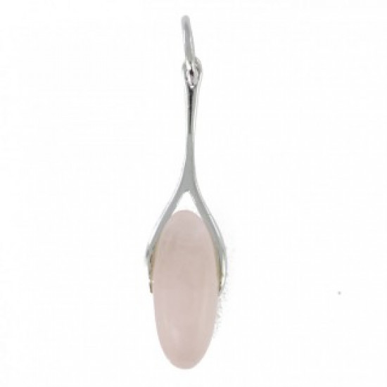 Sterling Silver Rose Quartz Pendant