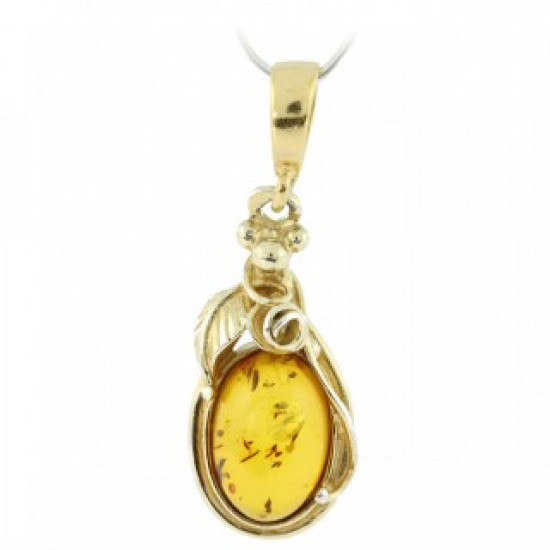 Vermeil Amber Pendant