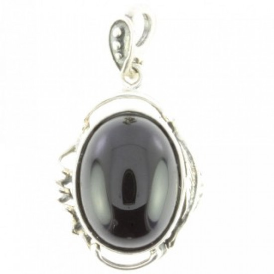 Sterling Silver Black Onyx Pendant P34-02