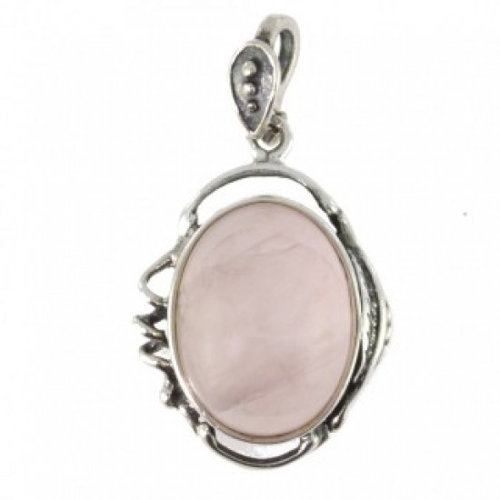 Sterling Silver Rose Quartz Pendant
