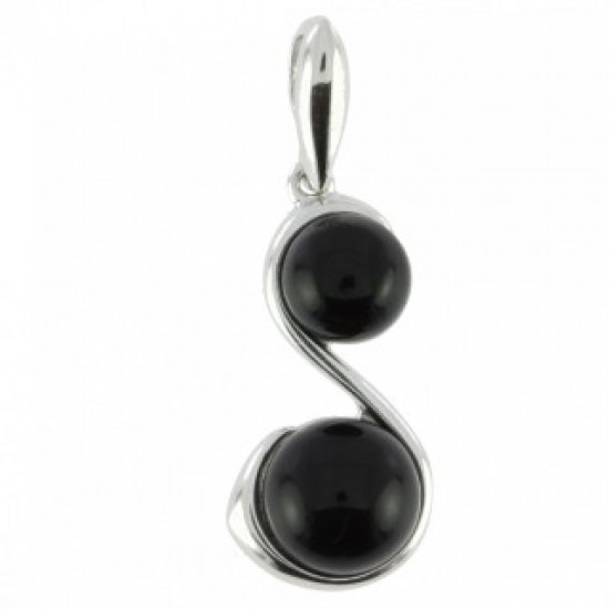Sterling Silver Black Onyx Pendant P34-04