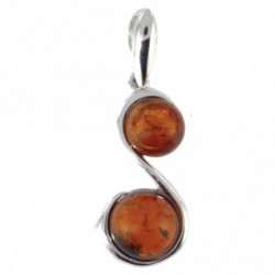 Sterling Silver Amber Pendant P34-04