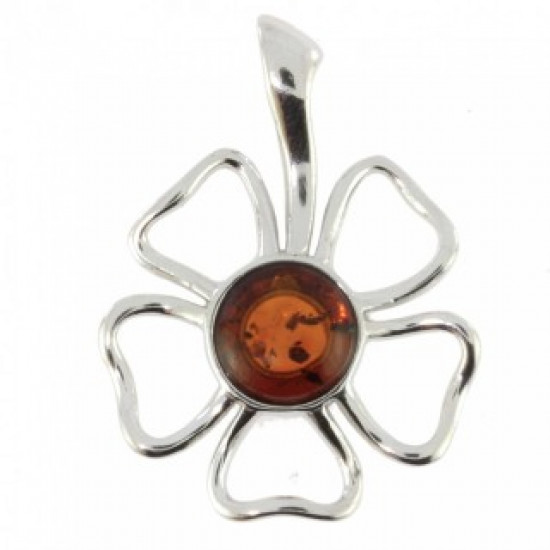 Sterling Silver Amber Pendant P34-07 Sterling Silver Amber Pendant P34-07