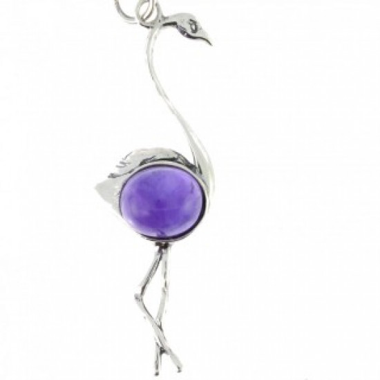 Sterling Silver Amethyst Pendant P38-06