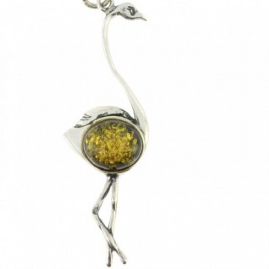 Sterling Silver Amber Pendant P38-06 Sterling Silver Amber Pendant P38-06