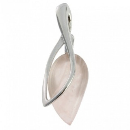 Sterling Silver Rose Quartz Pendant