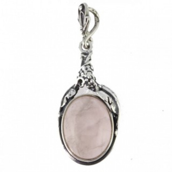 Sterling Silver Rose Quartz Pendant