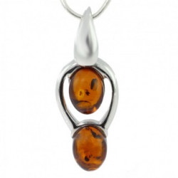 Sterling Silver Amber Pendant P26-05