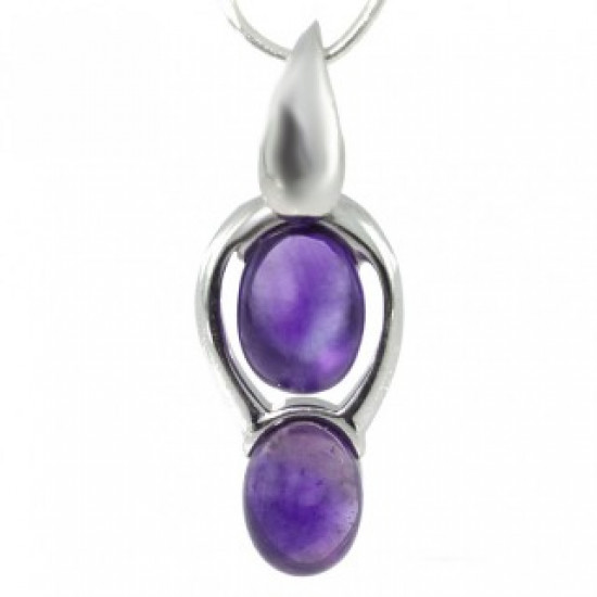 Sterling Silver Amethyst Pendant P26-05