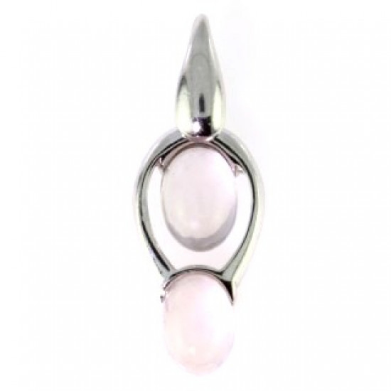 Sterling Silver Rose Quartz Pendant