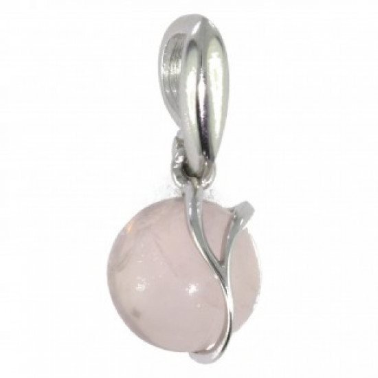Sterling Silver Rose Quartz Pendant