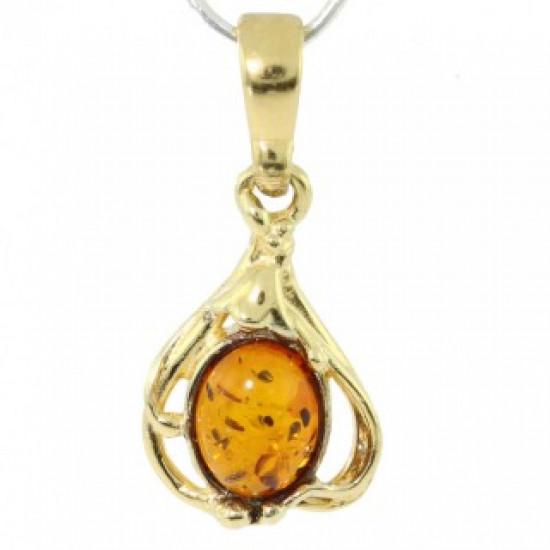 Vermeil Amber Pendant