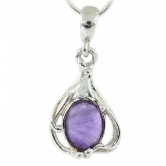 Sterling Silver Amethyst Pendant P22-01