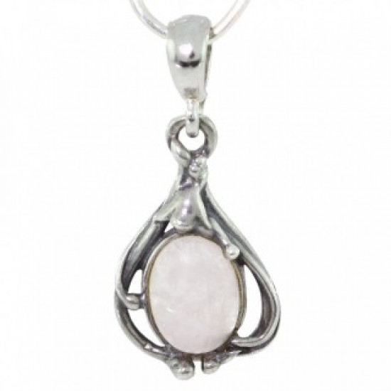 Sterling Silver Rose Quartz Pendant