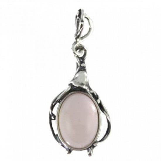 Sterling Silver Rose Quartz Pendant