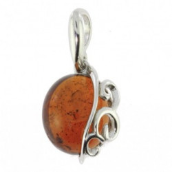 Sterling Silver Amber Pendant P30-05