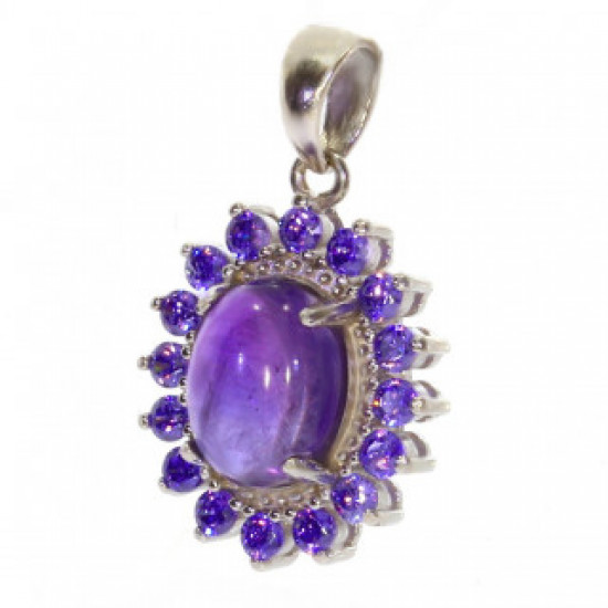 Sterling Silver Amethyst Pendant P30-14