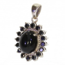 Sterling Silver Black Onyx Pendant P30-14