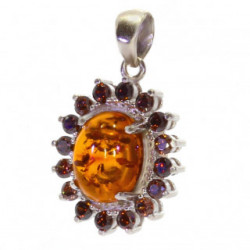 Sterling Silver Amber Pendant P30-14